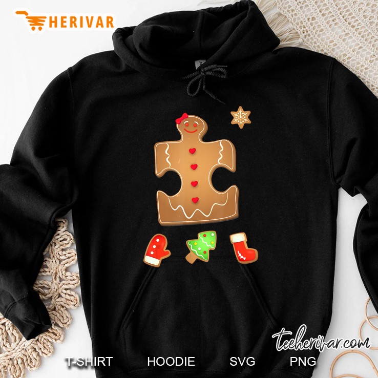 Christmas Autism Gingerbread Puzzle Hoodie