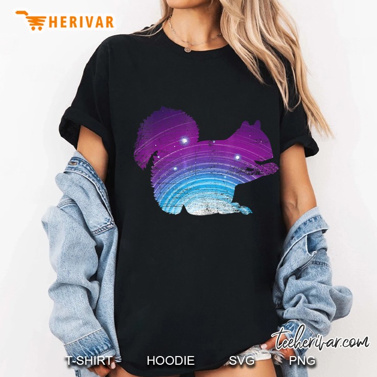 Galaxy Squirrel Out Of Space Stars Ladies Tee