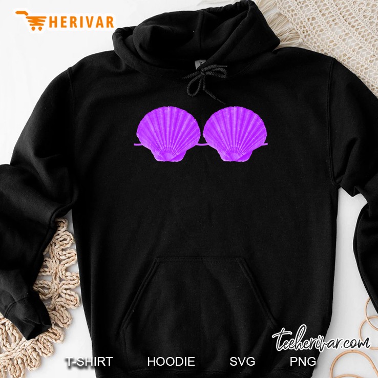 Purple Mermaid Seashell Bra Hoodie