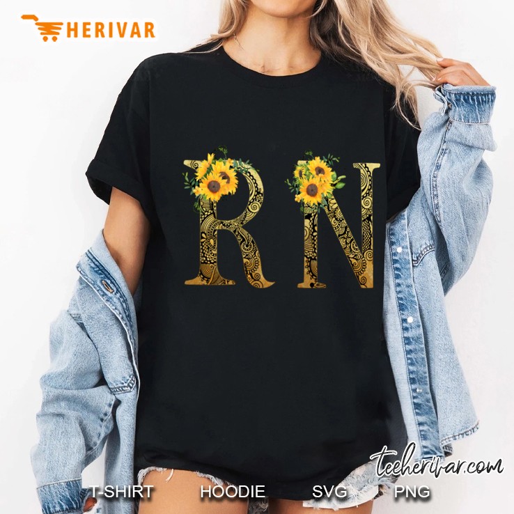 RN Registered Nurse Sunflowers Version Ladies Tee