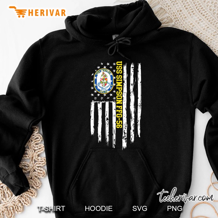 USS Simpson FFG-56 American Flag Hoodie