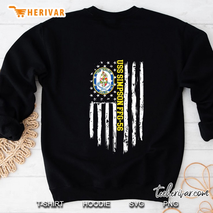 USS Simpson FFG-56 American Flag Sweatshirt
