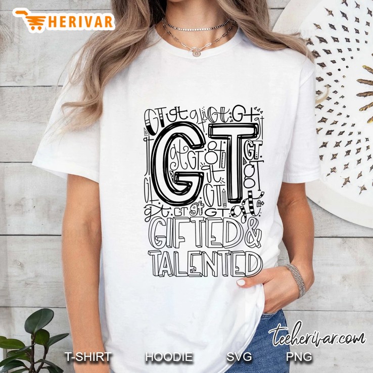 Gifted Talented Typography Back To School Ladies Tee
