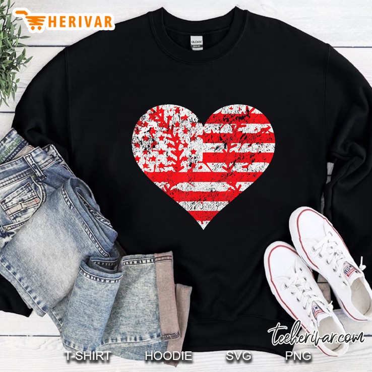 Cute American Flag Baseball Heart Version Sweatshirt