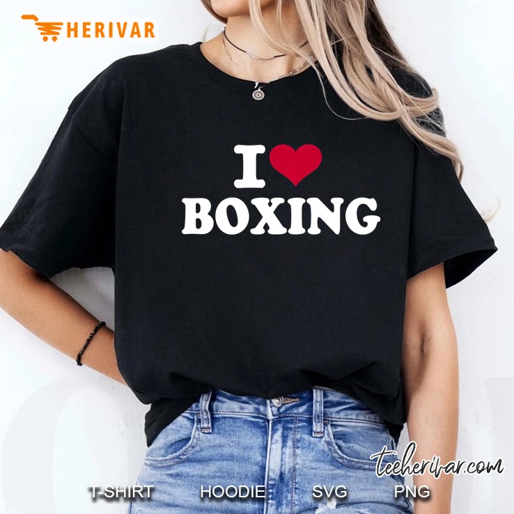 I Love Boxing Red Heart Version Ladies Tee