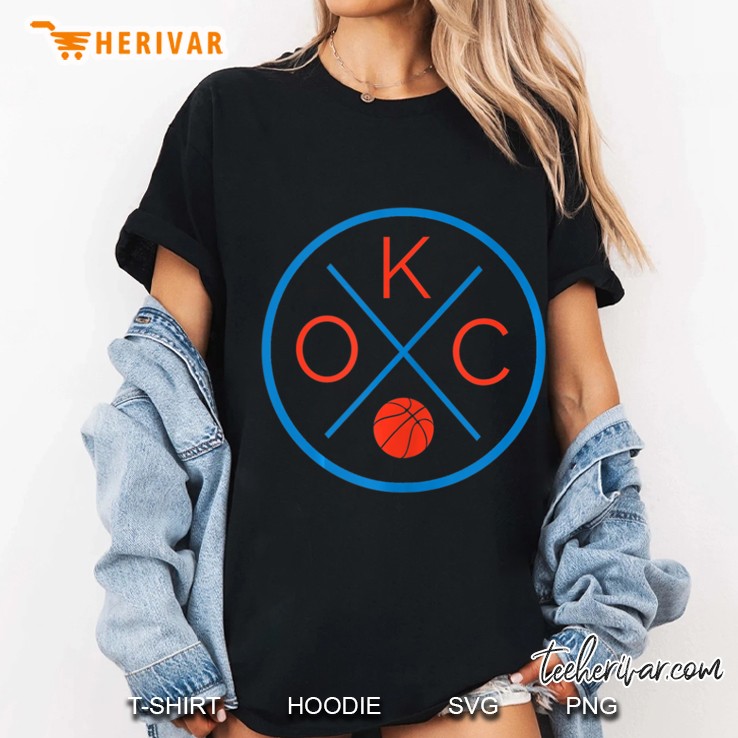 Okc Oklahoma City Basketball Version Ladies Tee