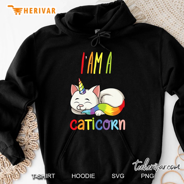 I Am A Caticorn Rainbow Color Version Hoodie