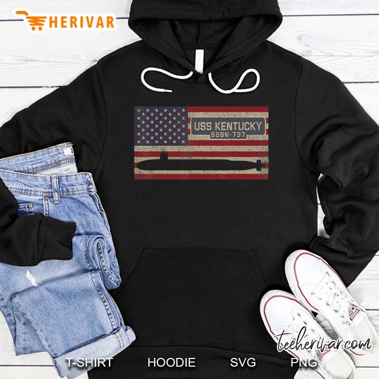 USS Kentucky SSBN-737 Submarine American Flag Hoodie