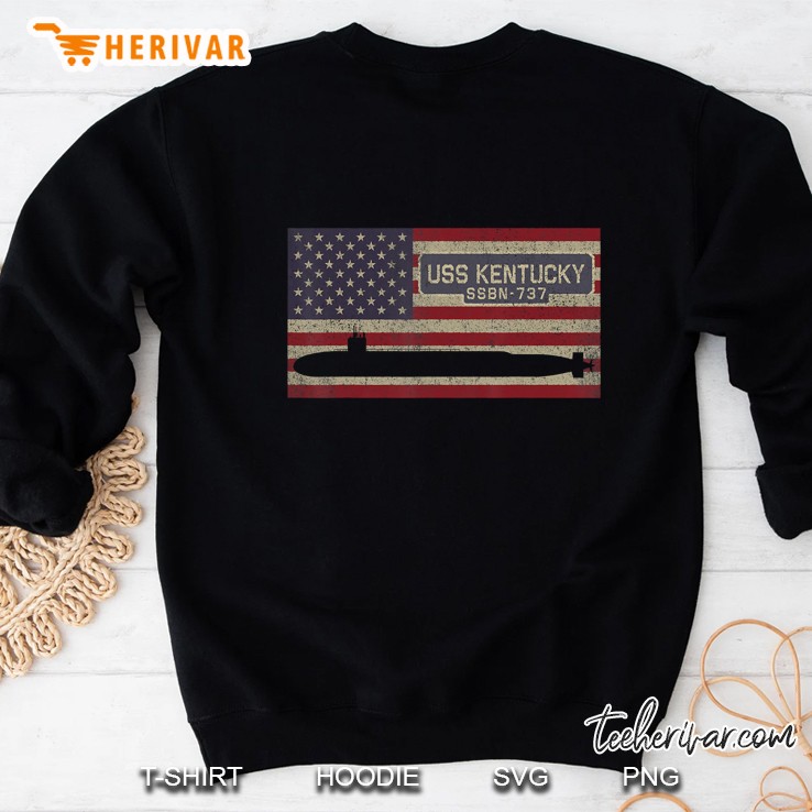 USS Kentucky SSBN-737 Submarine American Flag Sweatshirt