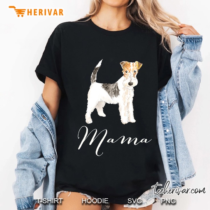 Wire Haired Fox Terrier Dog Mama Ladies Tee