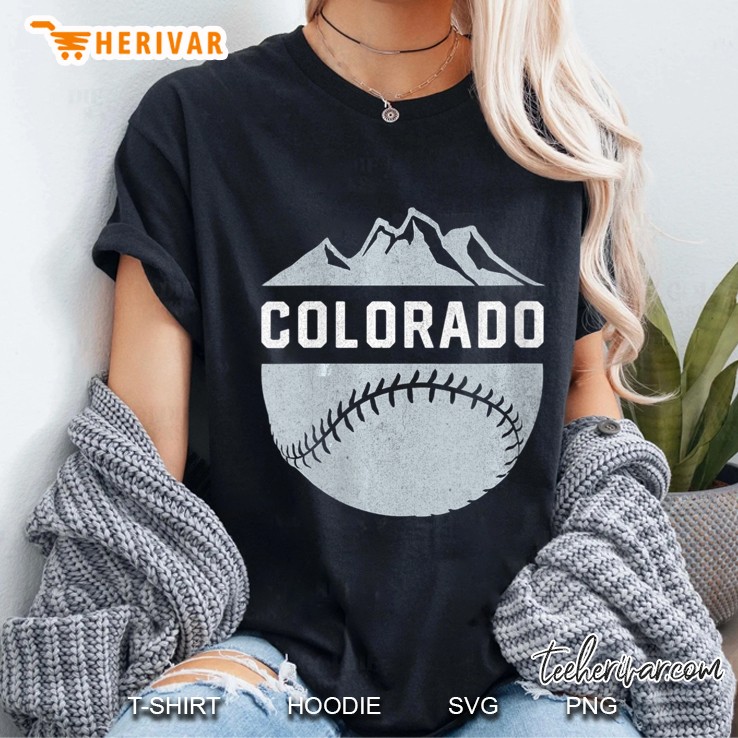 Denver Colorado Wilderness Skyline Baseball Ladies Tee