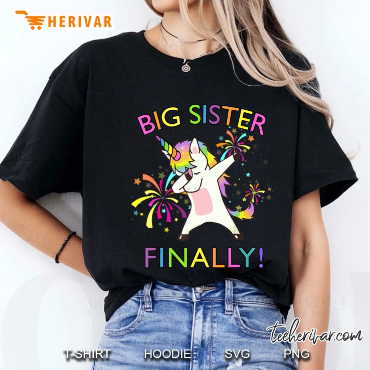 Big Sister Finally Dabbing Unicorn Version Ladies Tee