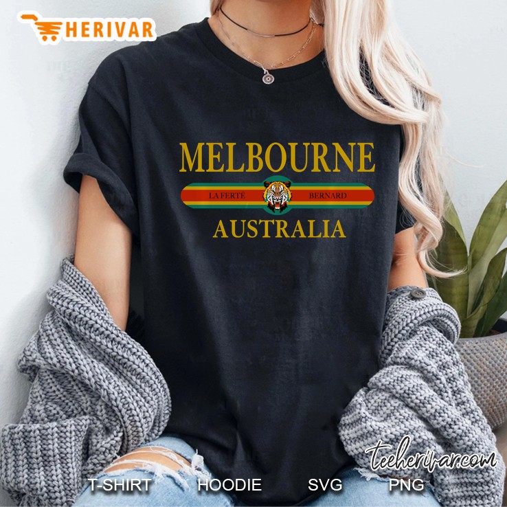 Melbourne Australia Tiger Face Vintage Melbourne Ladies Tee