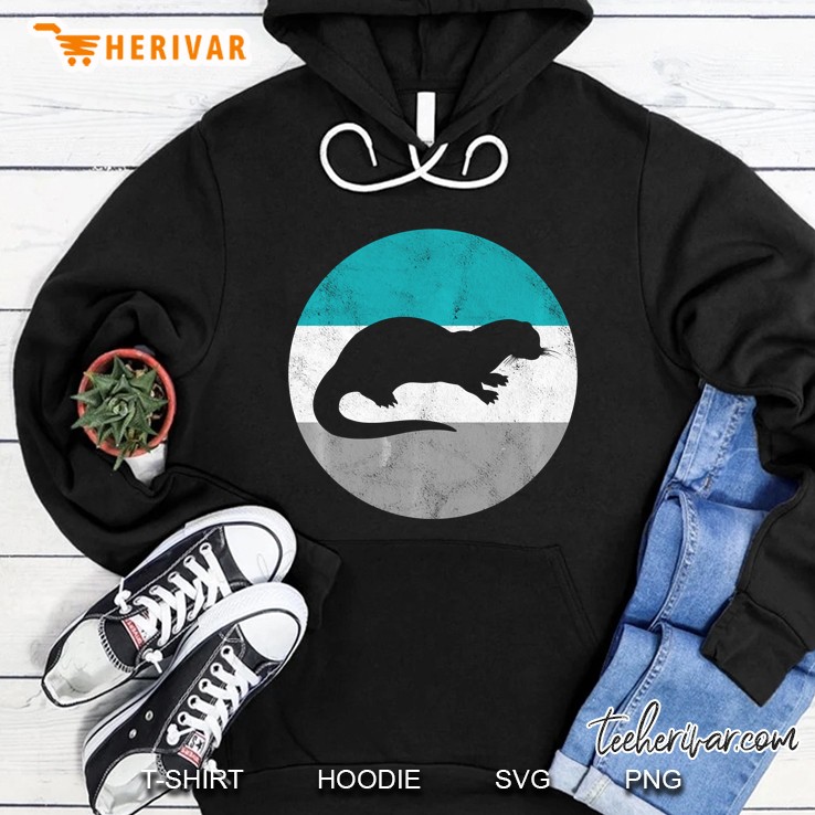 Otter Silhouette Retro Vintage Version Hoodie
