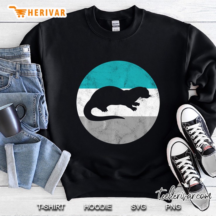 Otter Silhouette Retro Vintage Version Sweatshirt