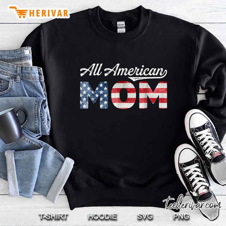 All American Mom American Flag Sweatshirt