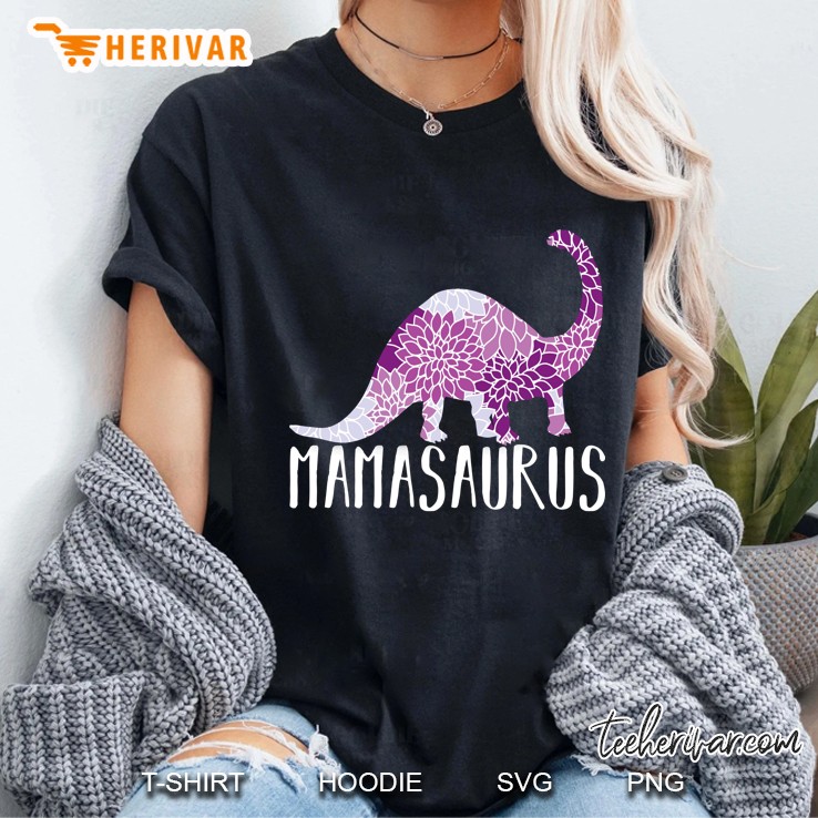 Mamasaurus Floral Dinosaur Version Ladies Tee