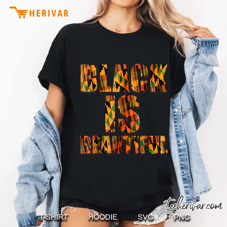 Black Is Beautiful Kente Version Ladies Tee