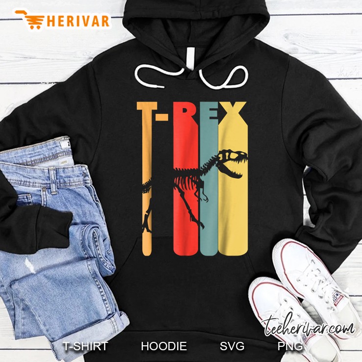 T Rex Skeleton Vintage Halloween Spooky Hoodie