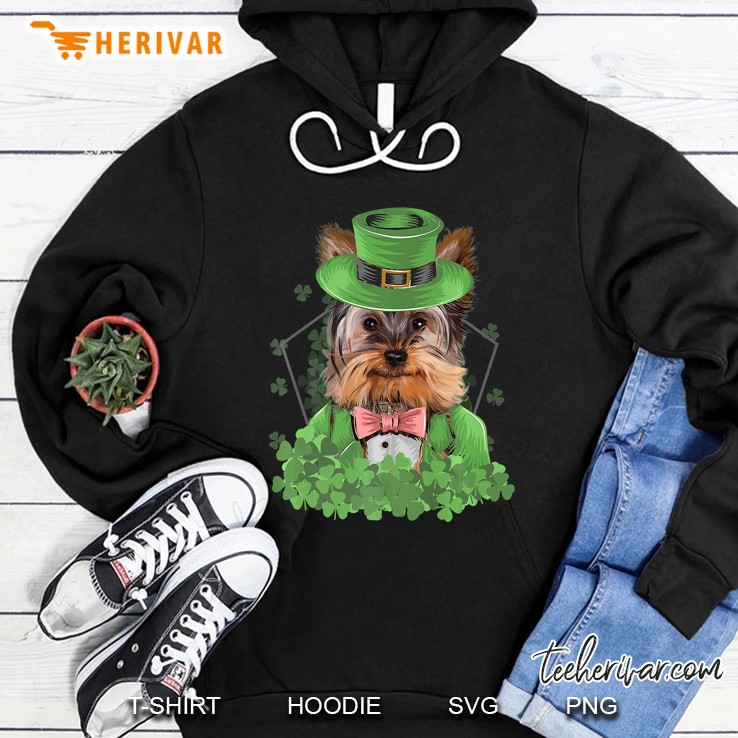 Yorkshire St Patricks Day Yorkie Puppy St Patricks Day Hoodie