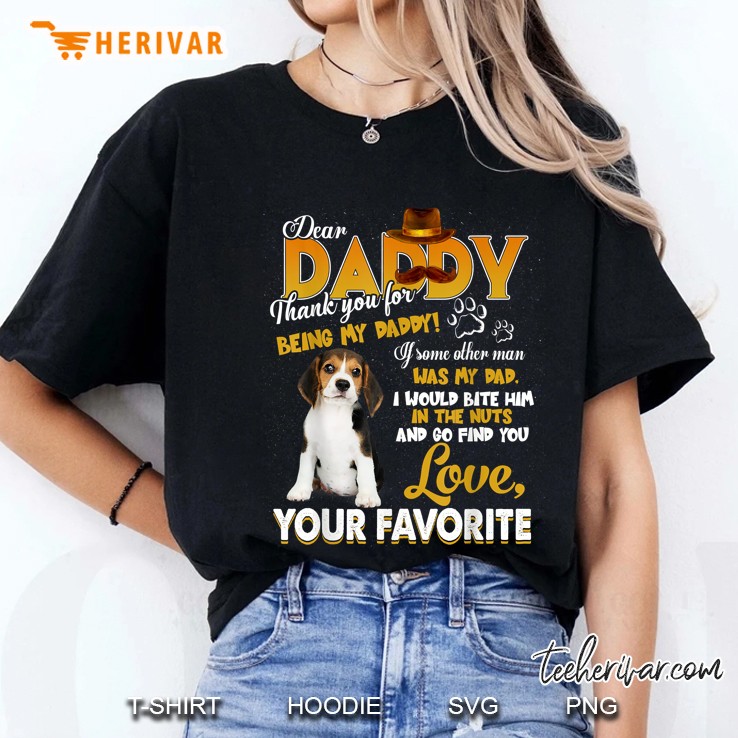 Dear Daddy Thank You For Being My Daddy Beagle Dog Version Ladies Tee