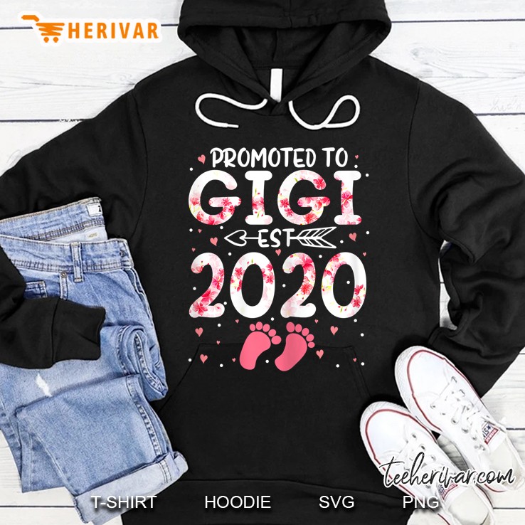 Promoted To Gigi Est 2020 Pink Floral Version Hoodie