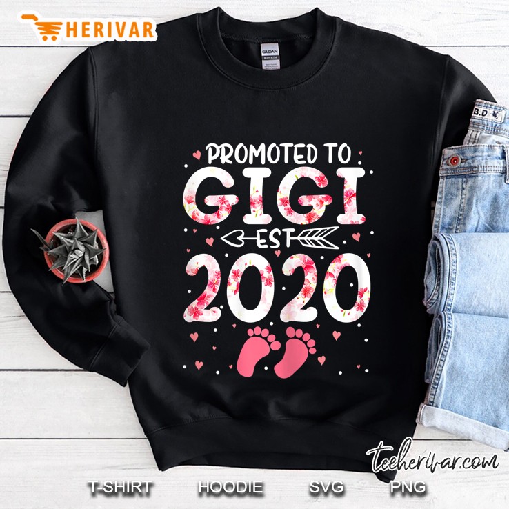 Promoted To Gigi Est 2020 Pink Floral Version Sweatshirt
