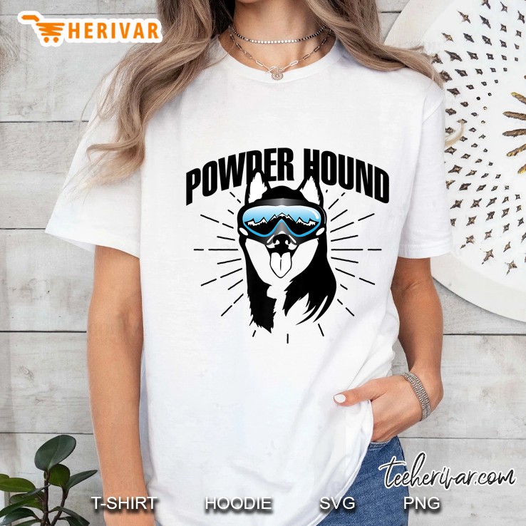 Powder Hound Cool Snowboarding Skiing Ladies Tee