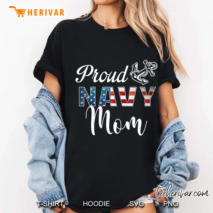 Proud Navy Mom Ladies Tee