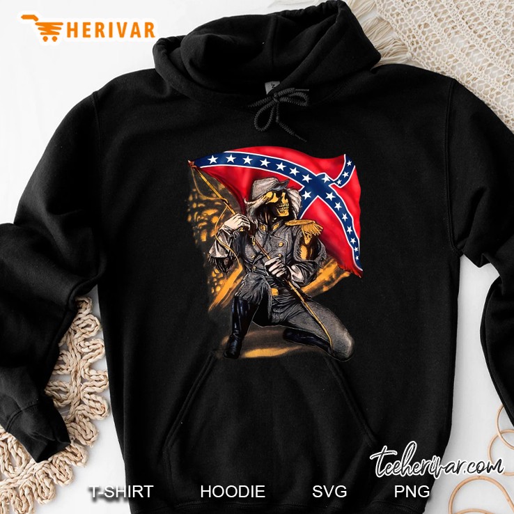 Soldier Skeleton With Confederate Flag Hoodie