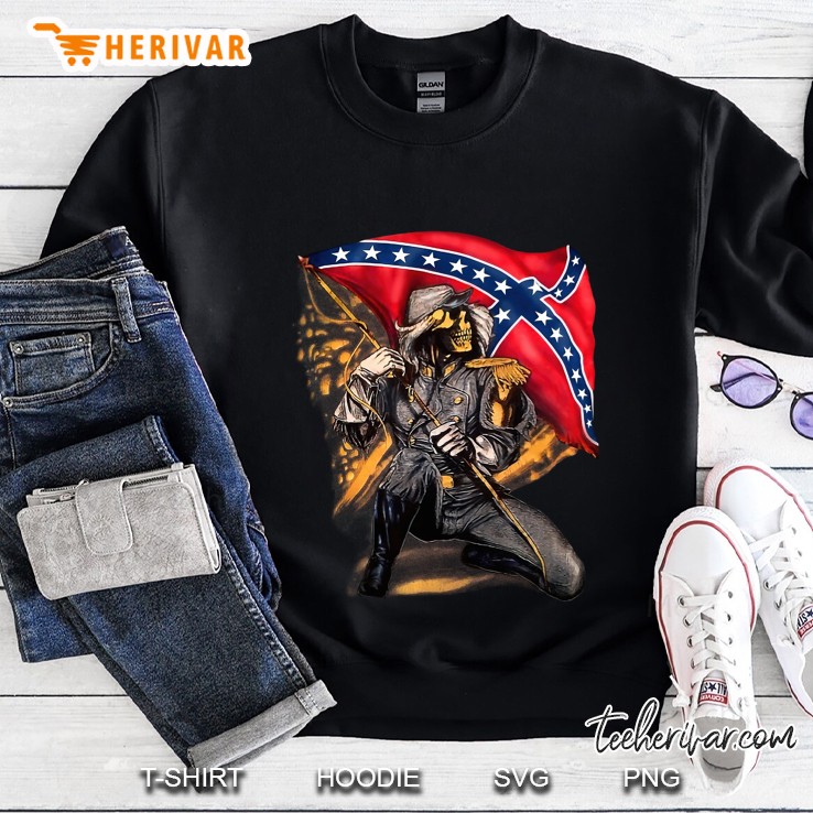 Soldier Skeleton With Confederate Flag Sweatshirt