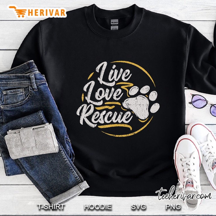 Live Love Rescue Dog Paw Print Version Sweatshirt