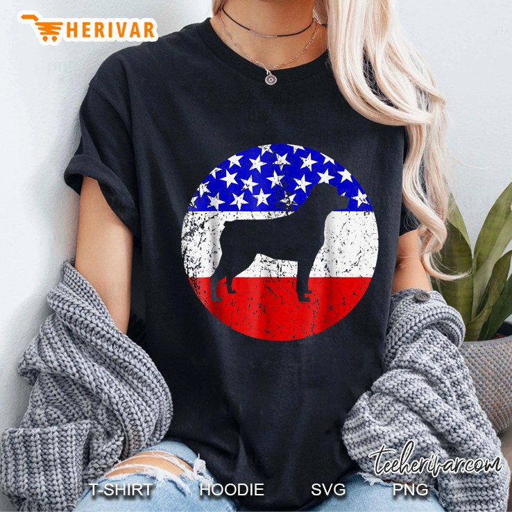 American Flag Rottweiler Dog Ladies Tee