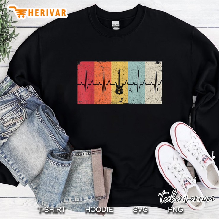 Electric Guitar Heartbeat Vintage Grunge Version Sweatshirt