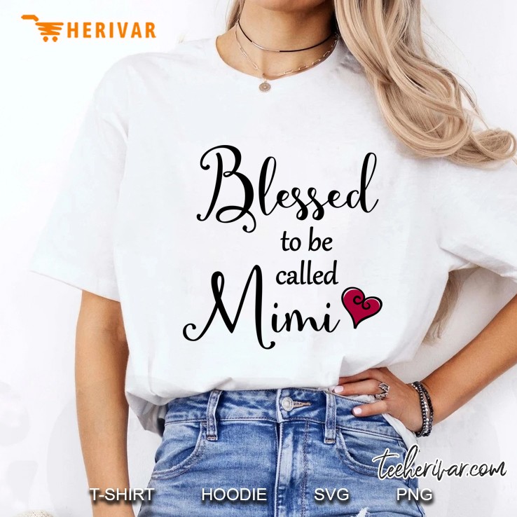 Blessed To Be Called Mimi Heart Version Ladies Tee
