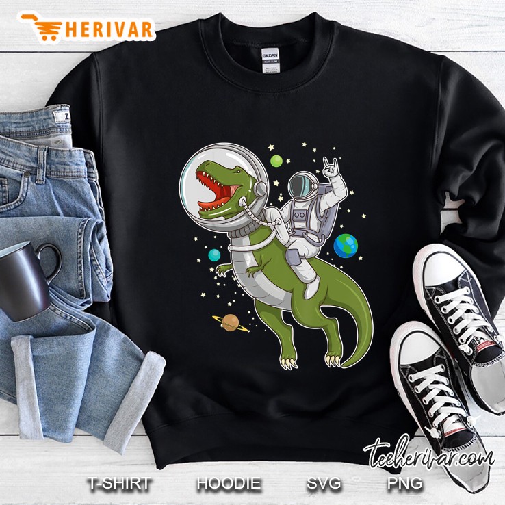 Astronaut Riding T-Rex Dinosaur Astro T-Rex Space Sweatshirt