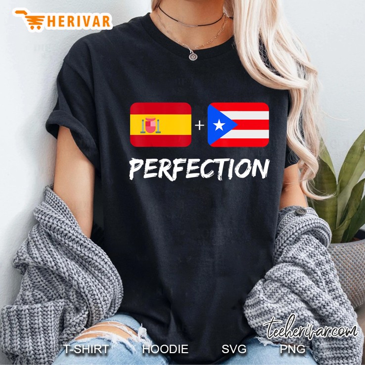 Spaniard Plus Puerto Rican Perfection Flag Ladies Tee