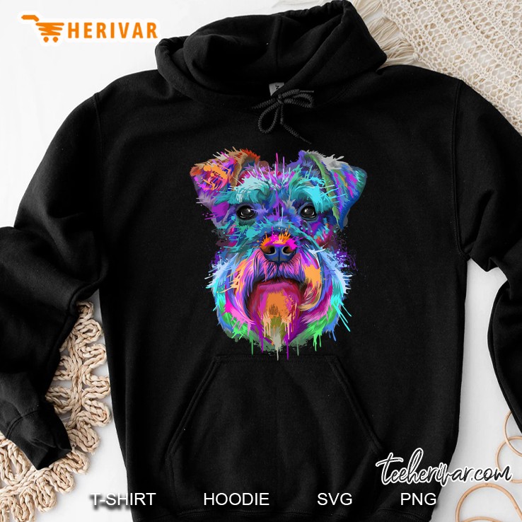 Splash Art Schnauzer Cute Schnauzer Owners Hoodie