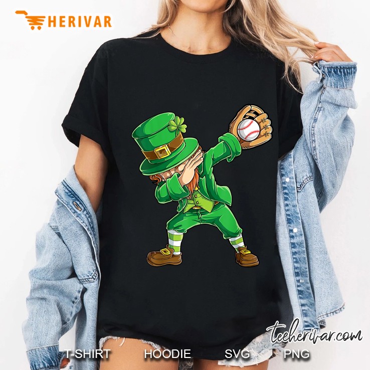 Dabbing Leprechaun Baseball Version Ladies Tee