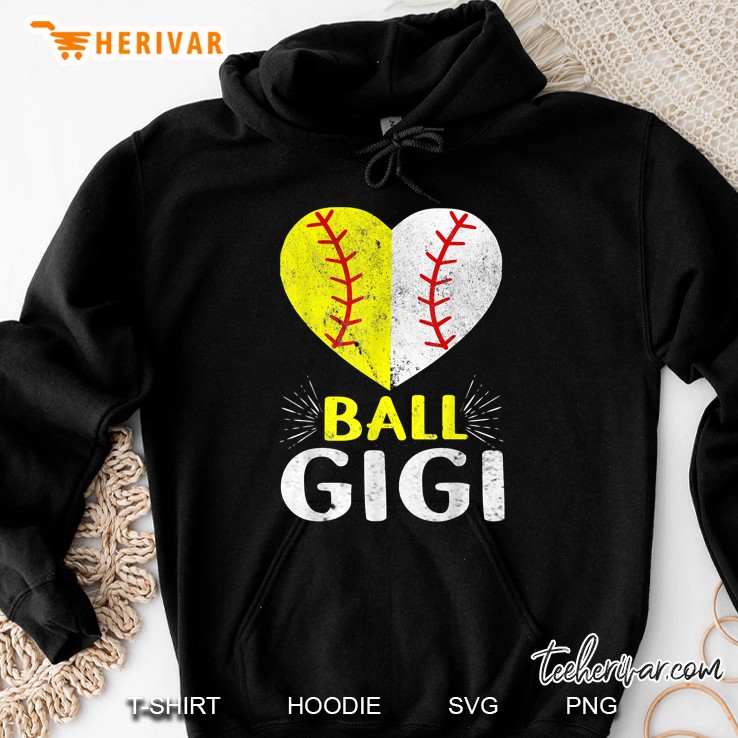 Ball Gigi Softball Baseball Heart Version Hoodie