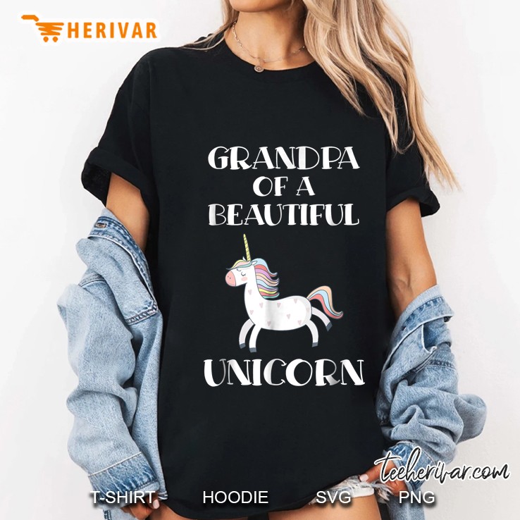Grandpa Of A Beautiful Unicorn Ladies Tee