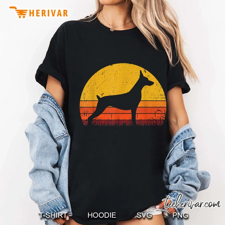 Dobermann Silhouette Vintage Version Ladies Tee