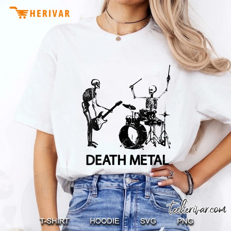 Death Metal Skeletons Music Band Version Ladies Tee