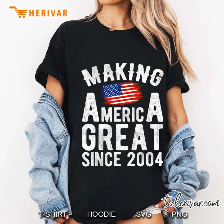 Making America Great Since 2004 American Flag Version Ladies Tee
