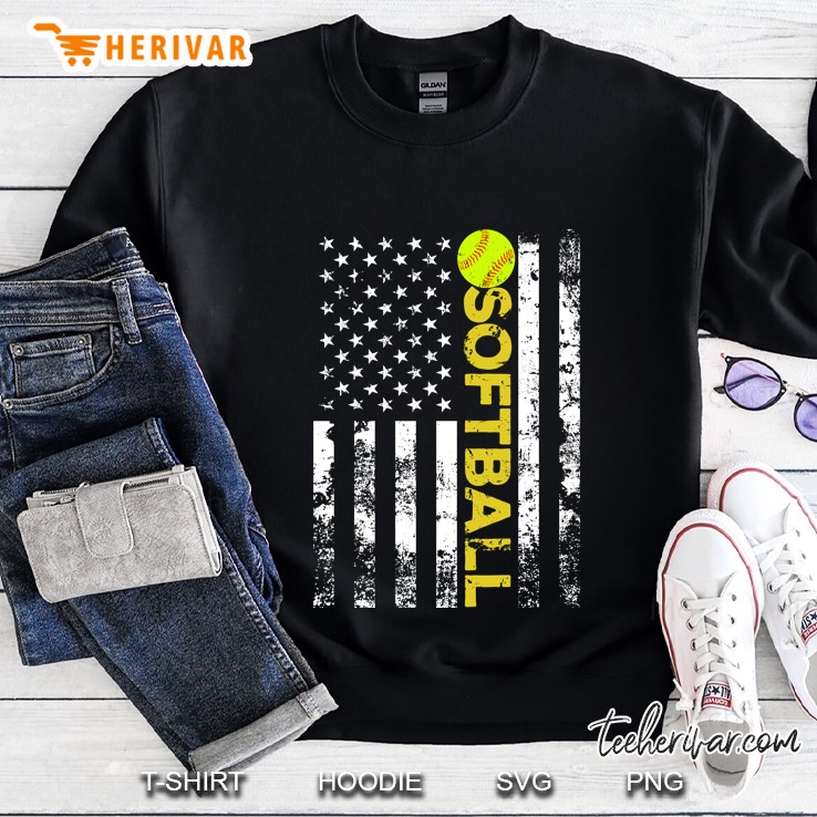 American Flag Softball Sweatshirt