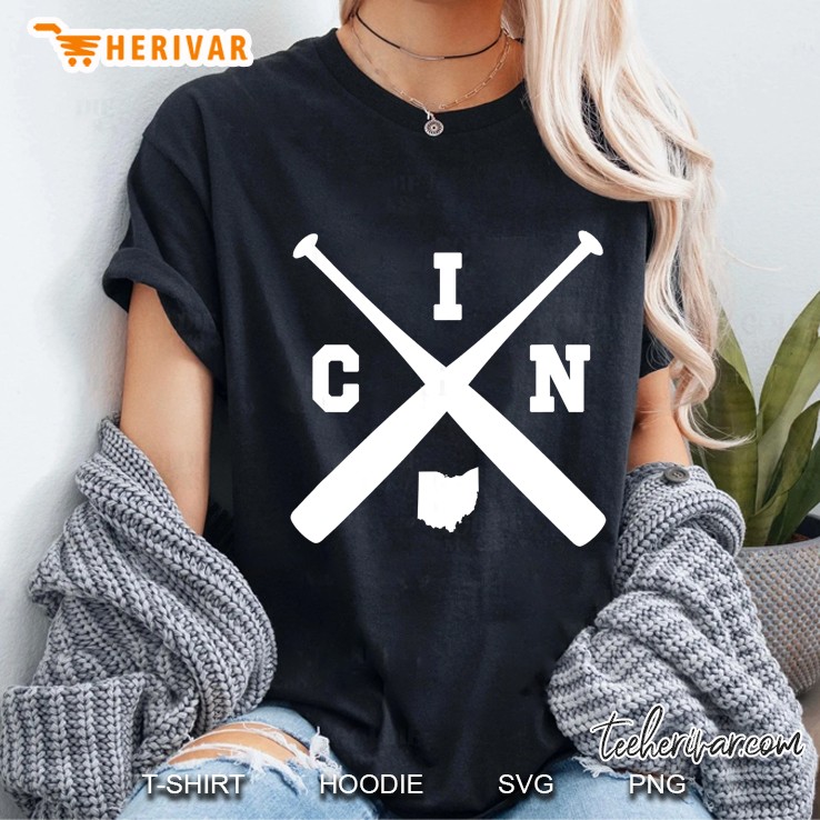 Vintage Cincinnati Baseball Bats Ohio State Ladies Tee