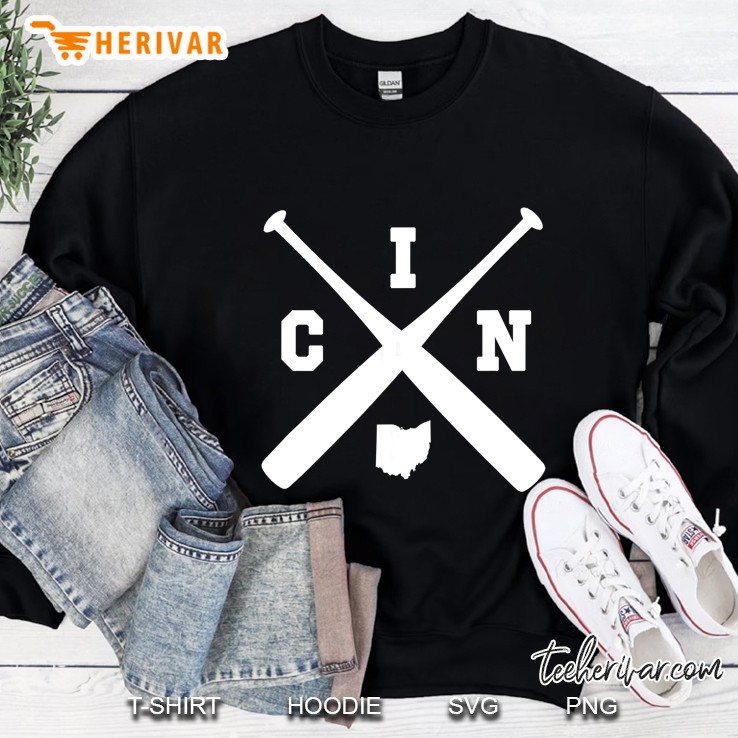 Vintage Cincinnati Baseball Bats Ohio State Sweatshirt