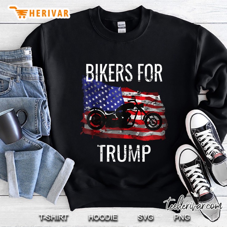 Bikers For Trump American Flag Sweatshirt