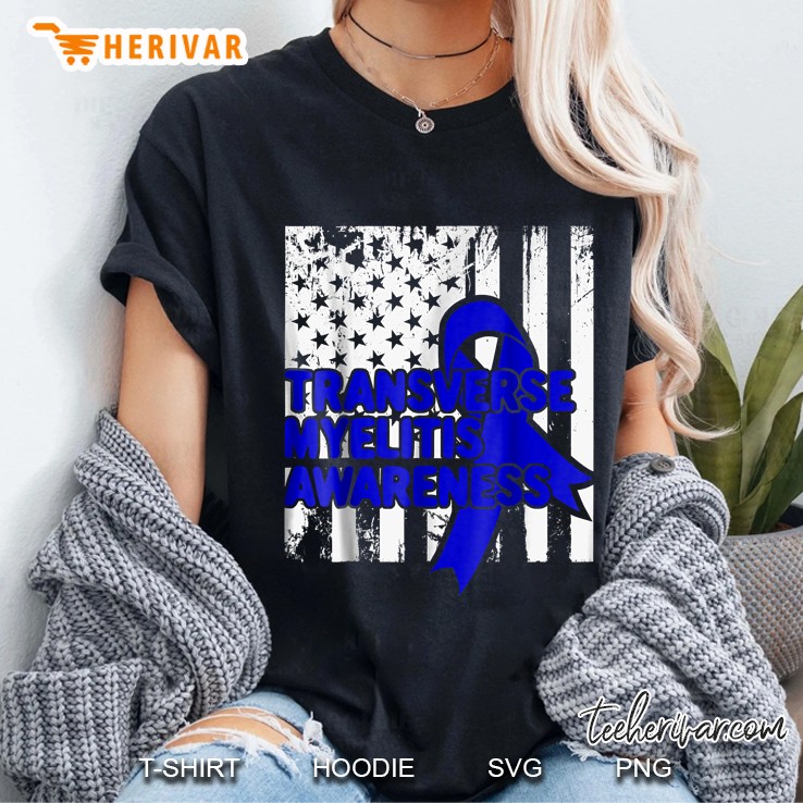 Transverse Myelitis Awareness American Flag Ladies Tee