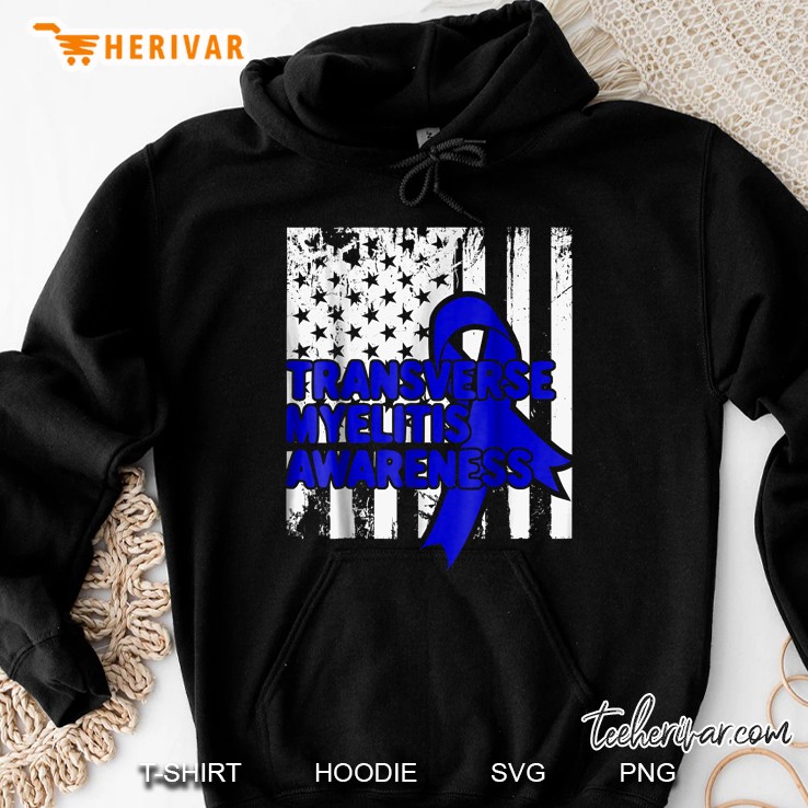 Transverse Myelitis Awareness American Flag Hoodie